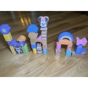 Disney Wooden Toys Minnie Blocks Set  Block Figures  Daisy‎ Minnie Figaro
